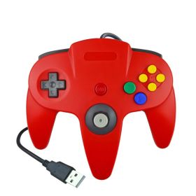 USB N64 Computer Handle PC Computer Handle N64 Game Handle N64 Handle (Color: Red)