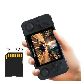 RG350P plastic shell IPS full screen  source handheld double game console PS1 (Option: Black-32G)