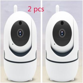 1080P Home Security Surveillance  Auto Tracking Camera US Plug (Option: White 2 pcs-1080P)