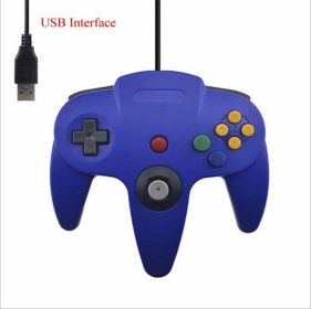 USB N64 Computer Handle PC Computer Handle N64 Game Handle N64 Handle (Color: Blue)