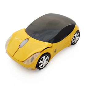 Wireless Car Mouse Notebook Desktop Computer Accessories (Color: Yellow)
