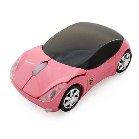Wireless Car Mouse Notebook Desktop Computer Accessories (Color: Pink)