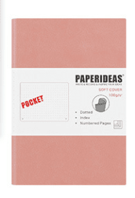 Soft leather Notebook aA6 Diary Portable Portable Small Notepad With Blank Page Number Pocket Book (Option: nude powder-Dot matrix)