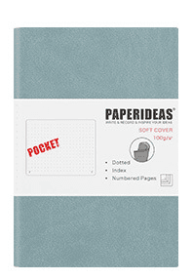 Soft leather Notebook aA6 Diary Portable Portable Small Notepad With Blank Page Number Pocket Book (Option: Fog blue-Blank)