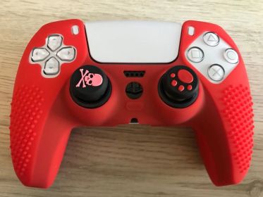 ps5 Gamepad Silicone Cover Non-slip Silicone Protective Cover (Color: Red)