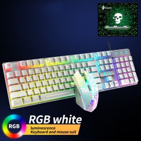 Kuiying T6RGB Luminous Keyboard And Mouse Set (size: White RGB)