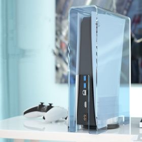Handle Storage Box Acrylic Ps4slim Host Cooling Game Console Protection Case (Option: Light blue vertical)