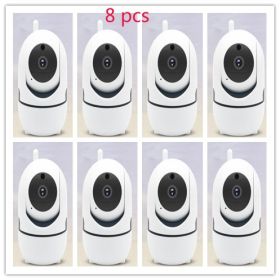 1080P Home Security Surveillance  Auto Tracking Camera US Plug (Option: White 8 pcs-1080P)