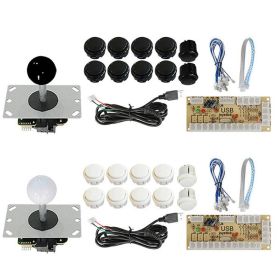 Button USB joystick control chip board accessories game set (Color: Black)