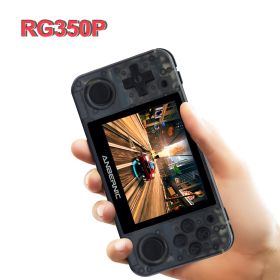 RG350P plastic shell IPS full screen  source handheld double game console PS1 (Option: Black through-16G)