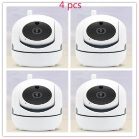 1080P Home Security Surveillance  Auto Tracking Camera US Plug (Option: White 4 pcs-1080P US)