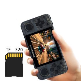 RG350P plastic shell IPS full screen  source handheld double game console PS1 (Option: Black through-32G)