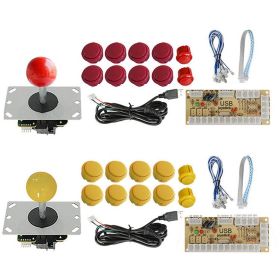 Button USB joystick control chip board accessories game set (Color: Yellow)