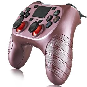 Six Axis Double Vibration Game Handle With Light (Option: Rose Gold-USB)