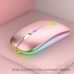 Silent Silent Laptop Gaming Girl Mouse (Option: Rose Gold-Dual template)