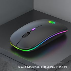 Silent Silent Laptop Gaming Girl Mouse (Option: Black-Dual template)