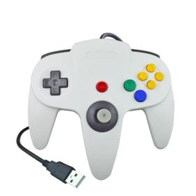 USB N64 Computer Handle PC Computer Handle N64 Game Handle N64 Handle (Color: White)