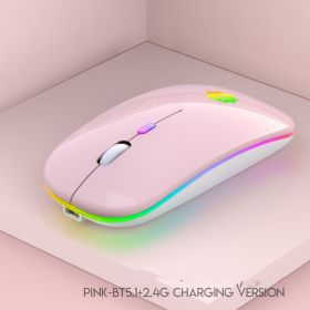 Silent Silent Laptop Gaming Girl Mouse (Option: Pink-Dual template)