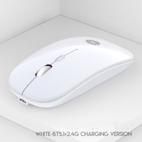 Silent Silent Laptop Gaming Girl Mouse (Option: White-Dual mode luminous version)