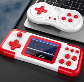 A12 Doubles Rocker Handheld Game Machine (Option: Bluish red-Singles-USB)