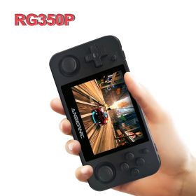 RG350P plastic shell IPS full screen  source handheld double game console PS1 (Option: Black-16G)