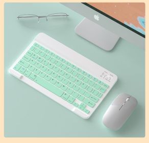 Tablet Notebook Wireless Keyboard And Mouse Set Bluetooth (Color: Green)