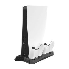 Game Console Multi-function Charging And Cooling Base Bracket PS5 Handle (Color: White)