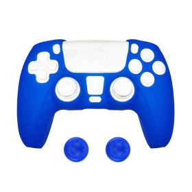 Silicone Protective Sleeve For Handles With Non-slip Joystick Cap Game Machine Accessories (Option: Blue-PS5 Silicone Case Joystick Cap)