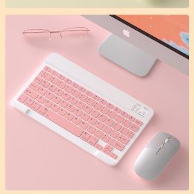 Tablet Notebook Wireless Keyboard And Mouse Set Bluetooth (Color: Pink)